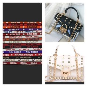 !! IT'S GAME DAY !! NWT Riveted clear vinyl crossbody w/removable custom strap